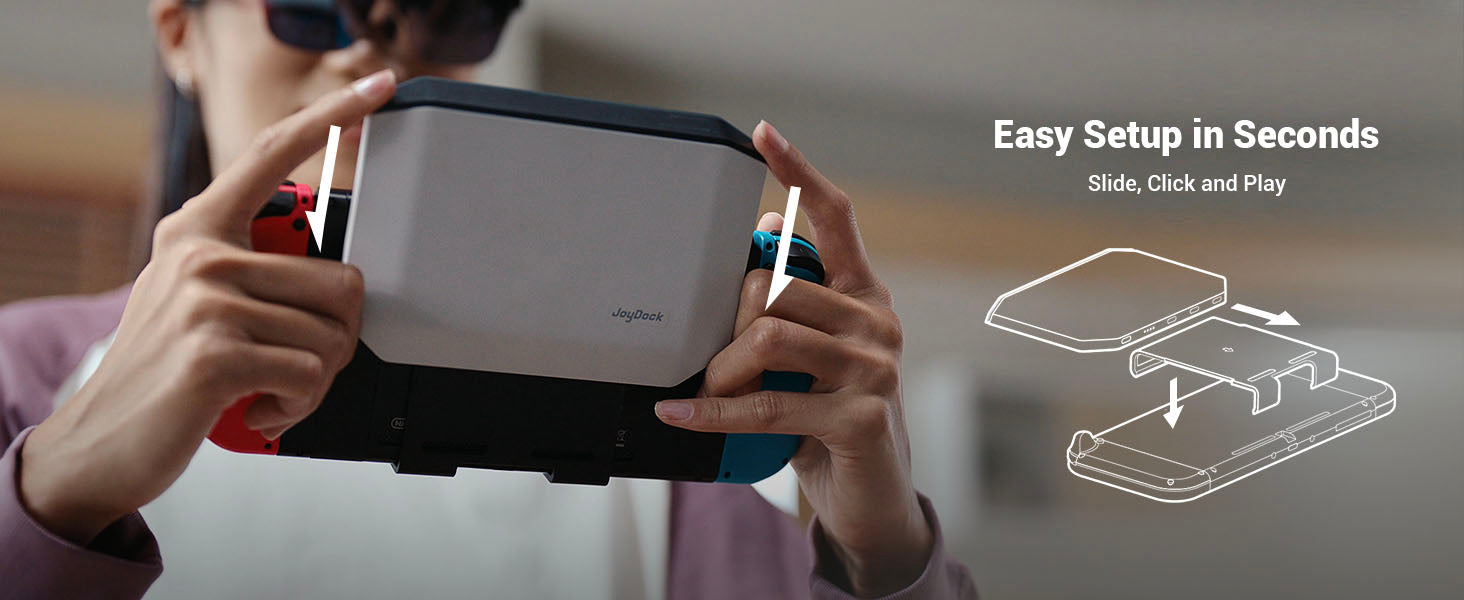 Slide, Click and Play: RayNeo JoyDock adapter for portable Switch gaming.