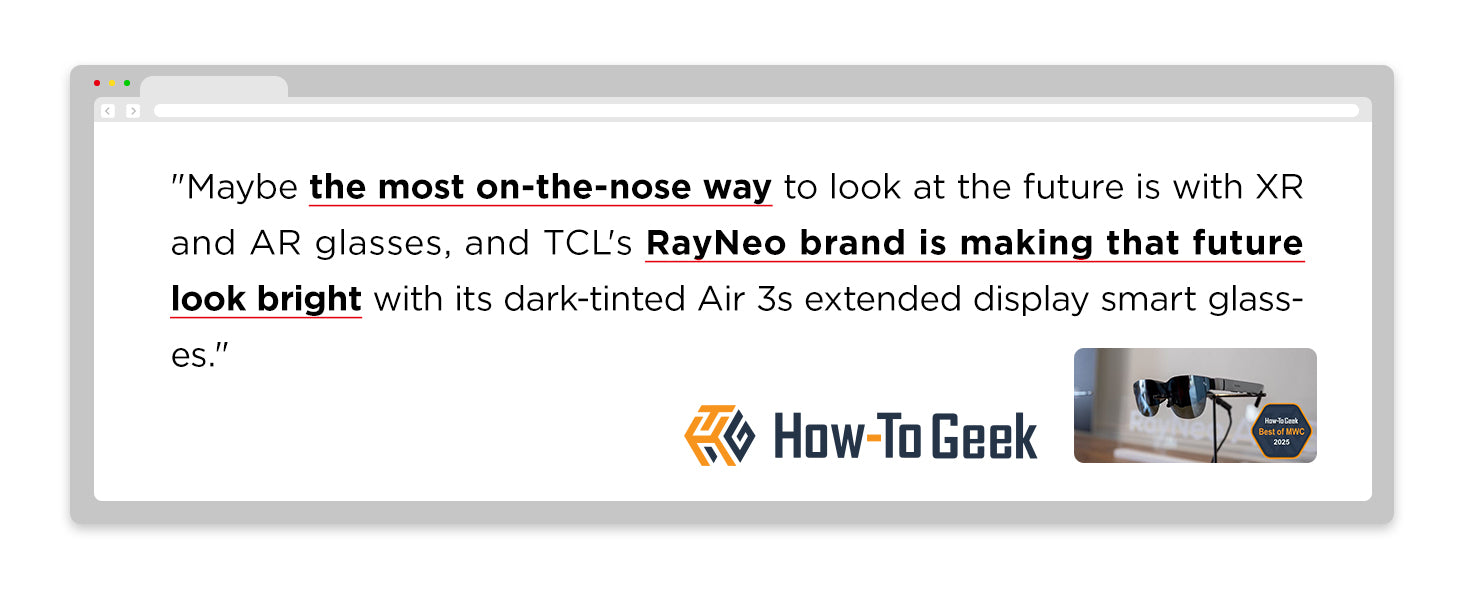 TCL RayNeo Air 3s AR glasses, bringing a bright extended display future to users.