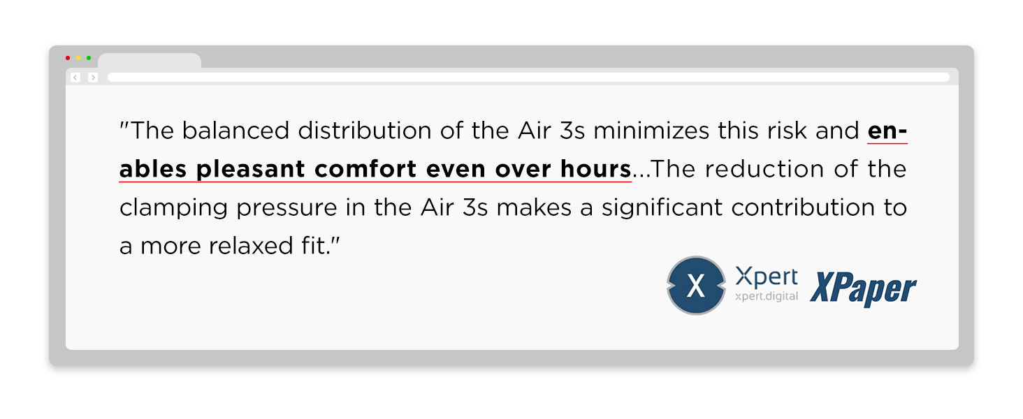 EXpert digital review praising the balanced distribution & comfortable fit of RayNeo Air 3s.
