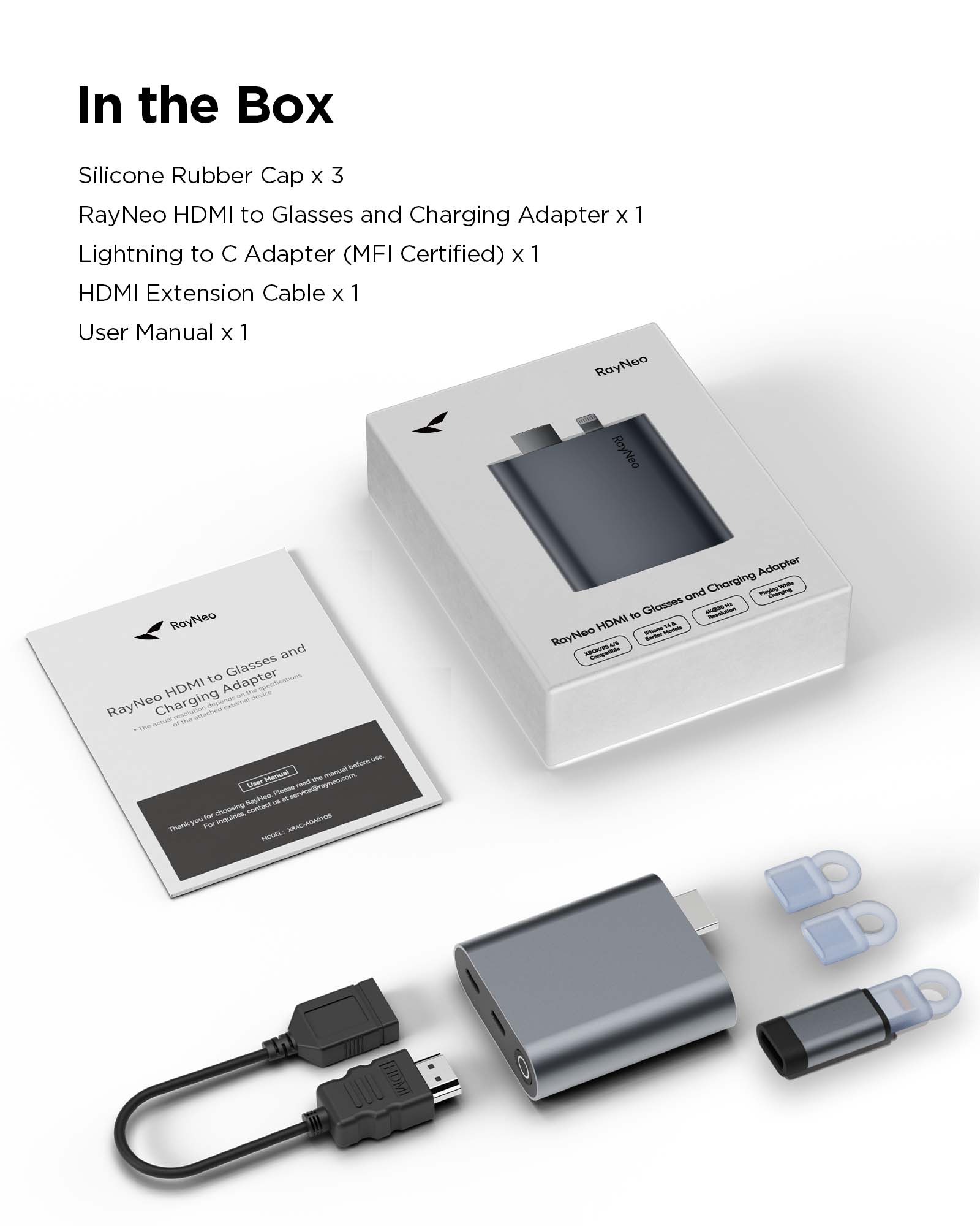 ARグラス用HDMI-Type-C変換アダプタと充電アダプタ – RayNeo.JP