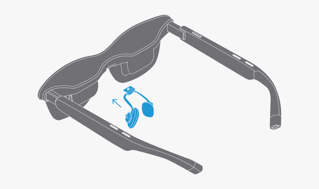 RayNeo GT Seriesの鼻パッドとテンプルアームのフィッティング