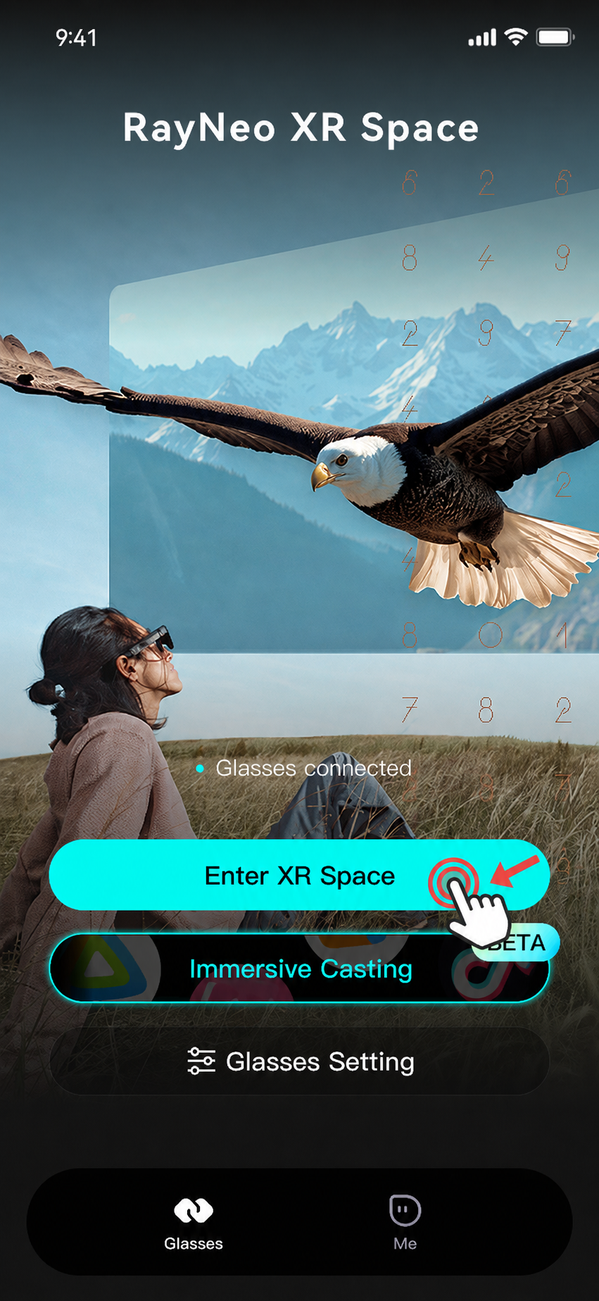 [XRスペースに入る] をタップ
